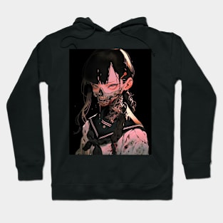 School girl anime skull Hoodie